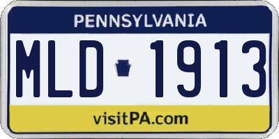 PA license plate MLD1913