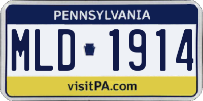 PA license plate MLD1914