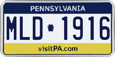 PA license plate MLD1916