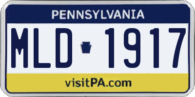 PA license plate MLD1917