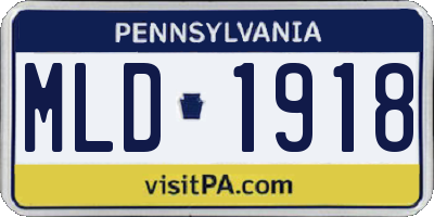 PA license plate MLD1918