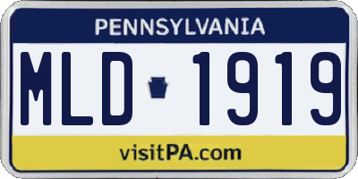 PA license plate MLD1919