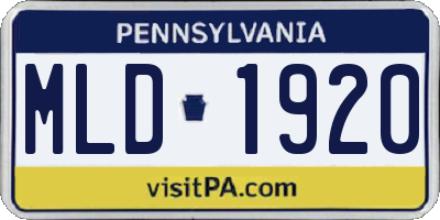 PA license plate MLD1920