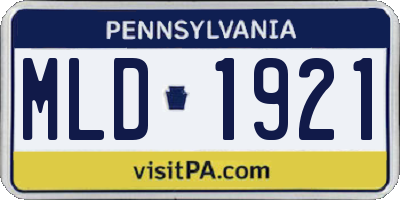 PA license plate MLD1921