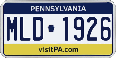 PA license plate MLD1926
