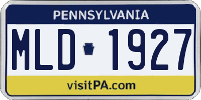PA license plate MLD1927
