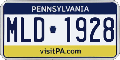 PA license plate MLD1928