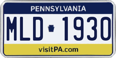 PA license plate MLD1930