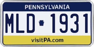 PA license plate MLD1931