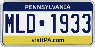 PA license plate MLD1933