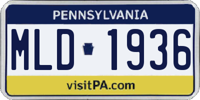 PA license plate MLD1936