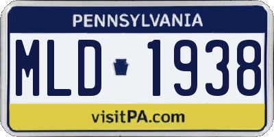 PA license plate MLD1938