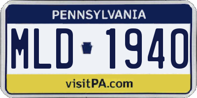 PA license plate MLD1940