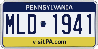 PA license plate MLD1941