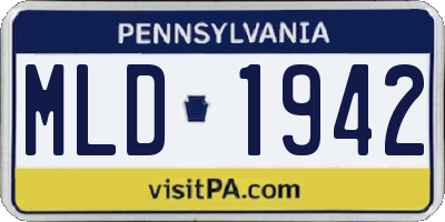 PA license plate MLD1942