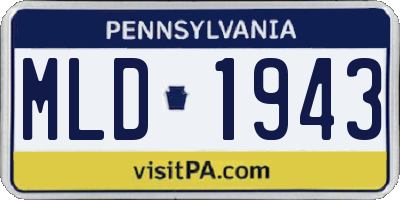 PA license plate MLD1943