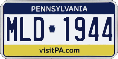 PA license plate MLD1944