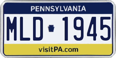 PA license plate MLD1945