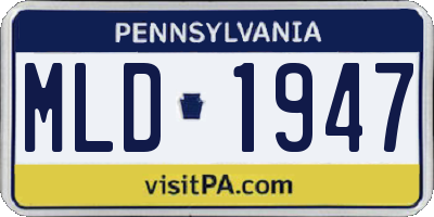 PA license plate MLD1947
