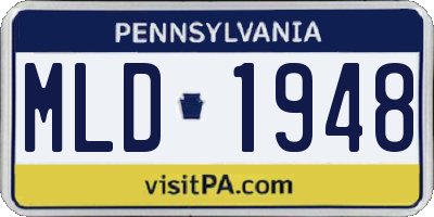 PA license plate MLD1948