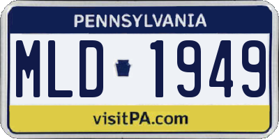 PA license plate MLD1949