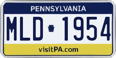 PA license plate MLD1954