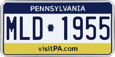 PA license plate MLD1955