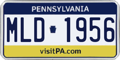 PA license plate MLD1956