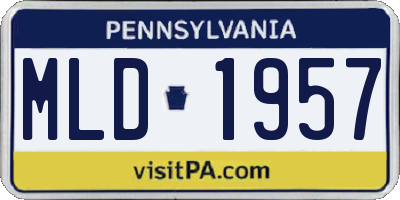 PA license plate MLD1957