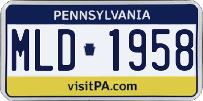 PA license plate MLD1958