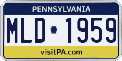 PA license plate MLD1959
