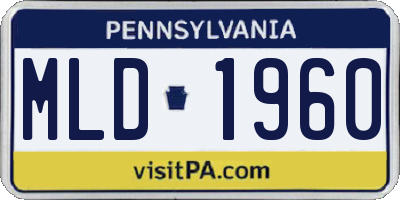 PA license plate MLD1960