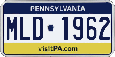 PA license plate MLD1962