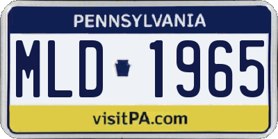 PA license plate MLD1965