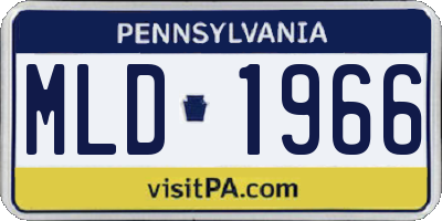 PA license plate MLD1966