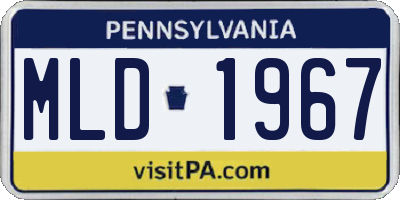 PA license plate MLD1967