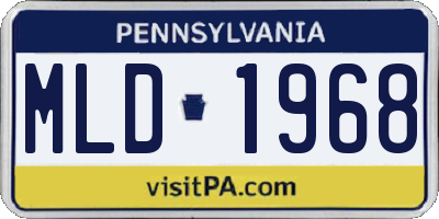PA license plate MLD1968