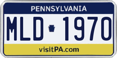 PA license plate MLD1970
