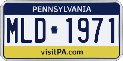 PA license plate MLD1971