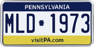 PA license plate MLD1973
