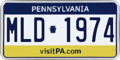 PA license plate MLD1974