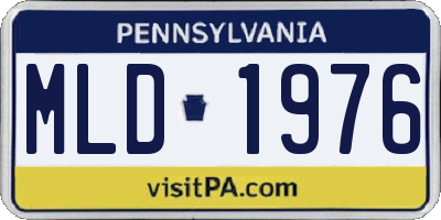 PA license plate MLD1976