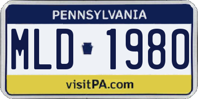 PA license plate MLD1980