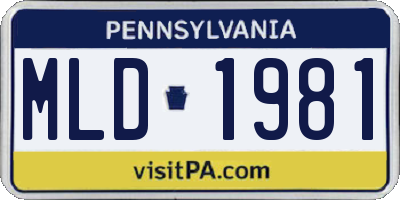 PA license plate MLD1981