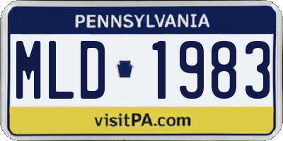 PA license plate MLD1983