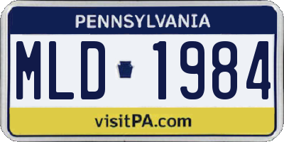 PA license plate MLD1984