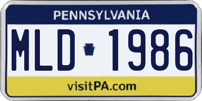 PA license plate MLD1986