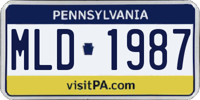 PA license plate MLD1987