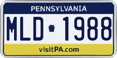 PA license plate MLD1988