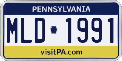 PA license plate MLD1991